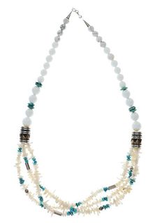 Navajo T & R Singer Coral Barrel Bead Necklace