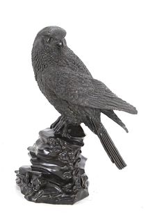 Magnificent Falcon Bronze Sculpture c. Mid 20 C