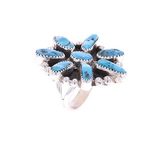 Navajo B.B. Tsosie Sterling Silver Turquoise Ring