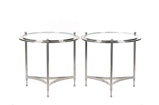 Pair of DIA Chrome & Glass Side Tables