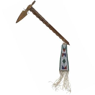 C. 1880 Highly Engraved Sioux Spontoon Tomahawk