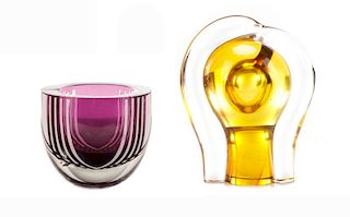 2 Pieces of Swedish Art Glass Kosta & Studio Ahus