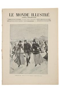 Le Monde Illustre w/ Engraving by Lois Bombled