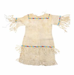 Blackfeet Beaded Hide Child's Dress 20th C.