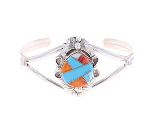 Navajo Jimmy Yazzie Multi Stone Inlay Bracelet
