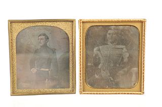 Daguerreotype Photos of Men In Uniform Mid 1800s