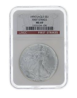 1990 Liberty American Eagle 1 OZ Silver Coin