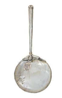 Rare Mughal Empire Silver Abalone Rice Spoon