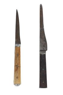 19th Century Pewter Trade/Hunting Knives (2)