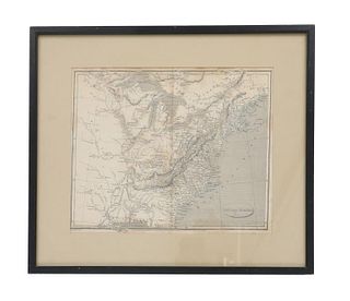 Framed Engraved Map of Eastern US by E. Jones 1805