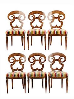 Six Mastercraft Attr. Burlwood Style Dining Chairs
