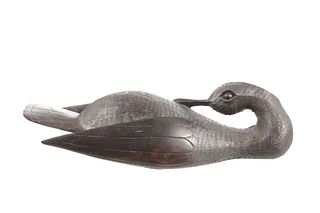 Chinese Huanghuali Wood Carved Duck c. 1900s
