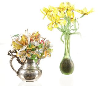 C. 1900- Loetz Art Glass & Miyuki Delica Flowers