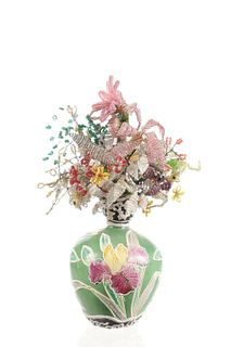 Nippon Moriage Flower Bowl with Japanese Delicas