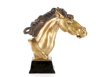 Mid-Century Bronze Horse Head Sculpture