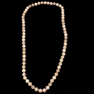 Vintage Approx.12.5mm Rose Quartz Beaded Necklace