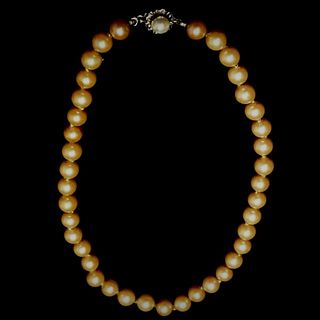 Vintage Approx. 8.5mm Pearl Necklace w/14k Clasp