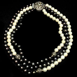 Vintage Approx. 10.5mm Pearl Beaded Necklace