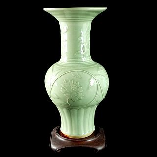 Large Chinese Longquan Style Porcelain Vase