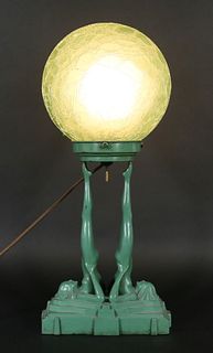Frankart Art Deco Double Nude Table Lamp