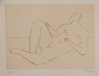 Henry Moore Etching Reclining Nude
