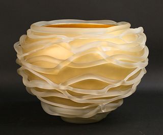 Molly Stone Tornado Art Glass Bowl