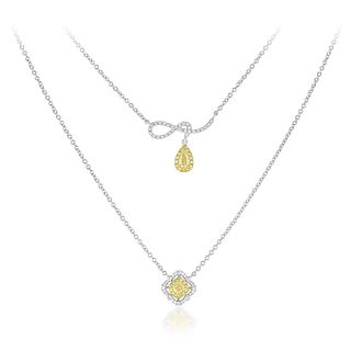 Group of Two Diamond Necklaces