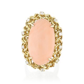 Vintage Coral Gold Ring