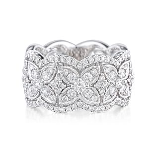 Diamond Floral Motif Ring
