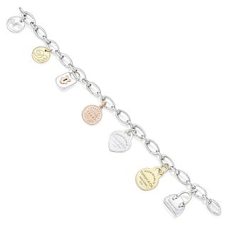 TIFFANY & Co. 18K Gold Heart Tag Charm Bracelet 7.5" $5,600