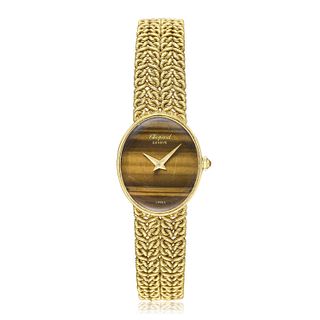 Chopard Ladies' Watch with Tiger's Eye Stone Dial in 18K Gold