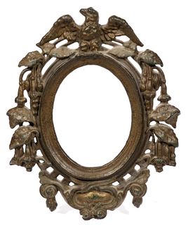 CAST-IRON PROTOTYPE FOR THE SOLOMON BELL, STRASBURG, SHENANDOAH VALLEY OF VIRGINIA EARTHENWARE / REDWARE PICTURE FRAMES 