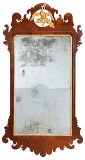 Chippendale Parcel Gilt and Mahogany Mirror