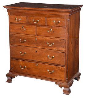 American Chippendale Walnut Tall Chest of Drawers