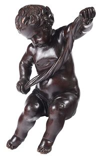Carved Wood Putto