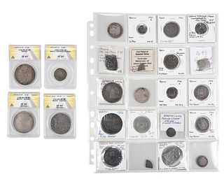 Group of 50 Spanish and French Related Coins 