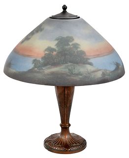 Jefferson Reverse Painted Landscape Table Lamp