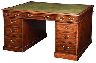 George III Mahogany Partner's Desk 
