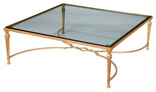 Contemporary Gilt Decorated Metal Coffee Table