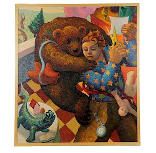 Robert Jessup, "Bedside Bear", Oil on Canvas