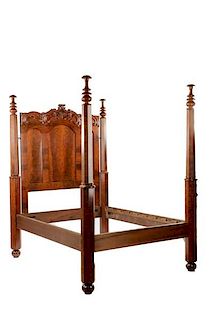 American Late Classical Mahogany Poster Bed