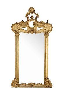 Rococo Revival Giltwood C-Scroll Mirror, 19th C