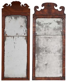 Two Small Queen Anne Mahogany Mirrors