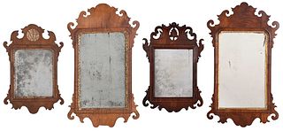 Group of Four Small Chippendale Mahogany Mirrors