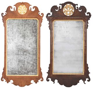 Two Chippendale Mahogany and Parcel Gilt Mirrors