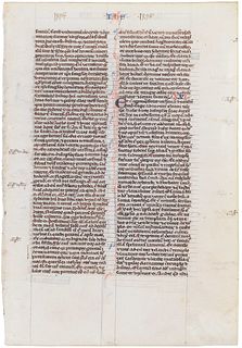 13th Century Illuminated Bible Leaf