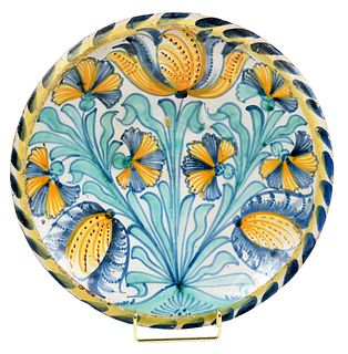 London Delftware Polychrome Tulip Charger