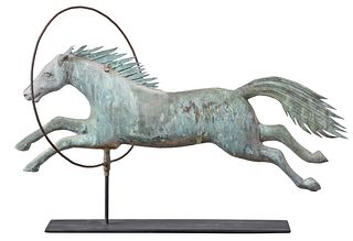 Exceptionally Rare A.L. Jewell Signed Jumping Horse Weathervane