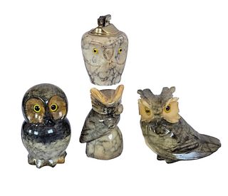Vintage Carved Owl Decor 
