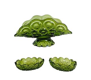 Green Pressed Glass Dishes 